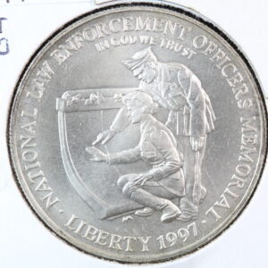 1997-P National Law Enforcement Officers Memorial Silver Dollar BU 418A