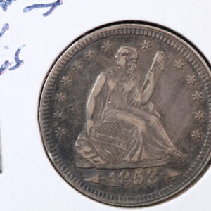 1853 Seated Quarter Obverse Digs Rays and Arrows XF 4GQJ