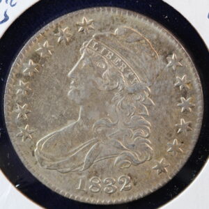 1832 Capped Bust Half Dollar Large Letters Hair Lines AU 41B8