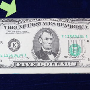 Error 1981A $5 Federal Reserve Note Misaligned Obverse Printing XF 4GQS
