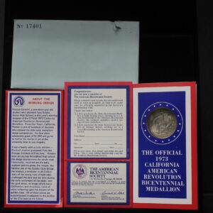 1973 Official California American Revolution Bicentennial Silver Medallion 418H